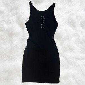 black bodycon minidress